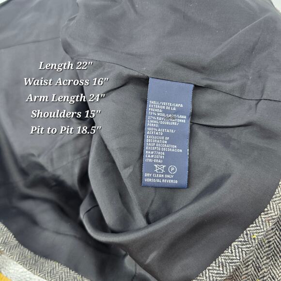 Tommy Hilfiger Gray Herringbone Wool Blend Blazer Jacket Women’s Size 4 - Picture 2 of 4